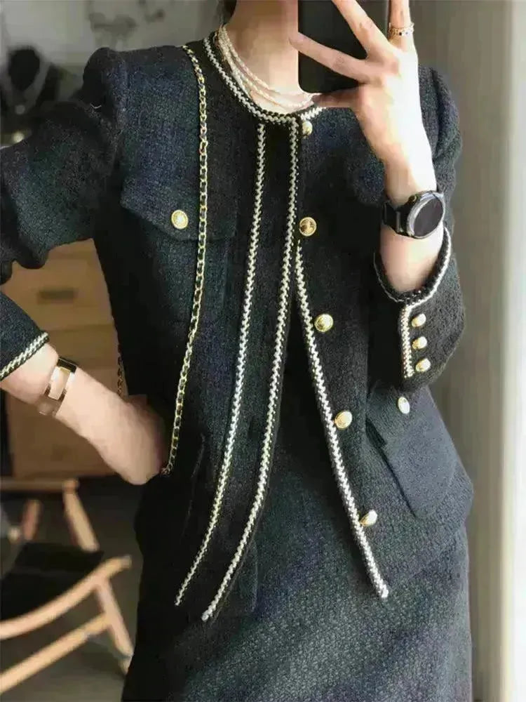 Classic Style Tweed Skirt Suit - EX-STOCK CANADA