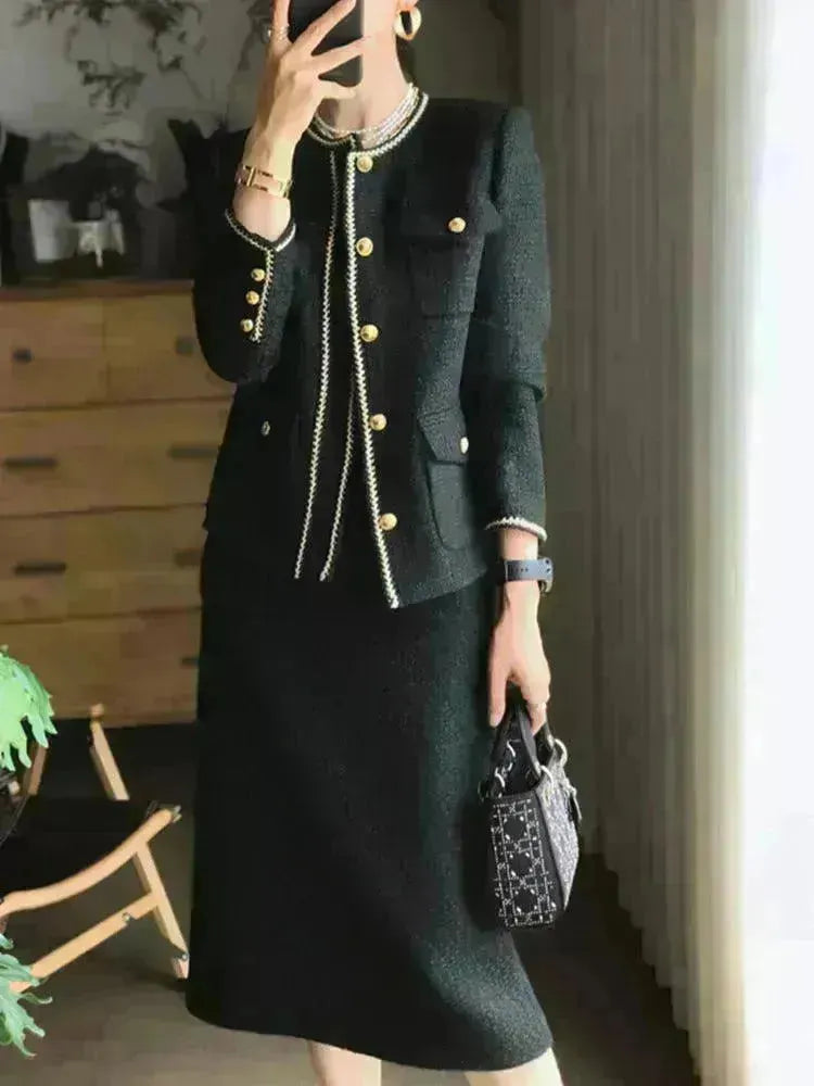 Classic Style Tweed Skirt Suit - EX-STOCK CANADA