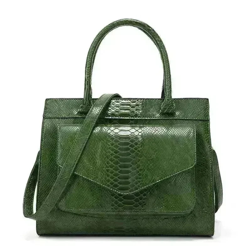 Classy European and American Women's Snake Print Zipper Handbag - EX-STOCK CANADA
