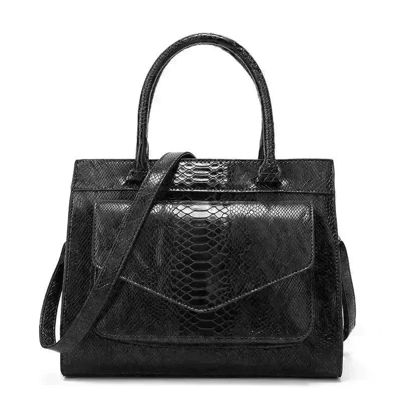 Classy European and American Women's Snake Print Zipper Handbag - EX-STOCK CANADA