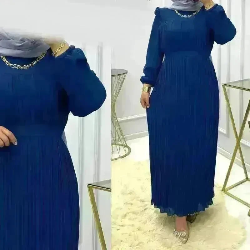 Classy Solid Color Turtleneck With Loose Abaya Dress for Arab Dubai Turkey Middle East Women - EX-STOCK CANADA