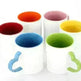 Coated Mug Heart Shaped Handle Inner Color Cup Ceramic Cup Customized - EX-STOCK CANADA