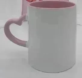Coated Mug Heart Shaped Handle Inner Color Cup Ceramic Cup Customized - EX-STOCK CANADA