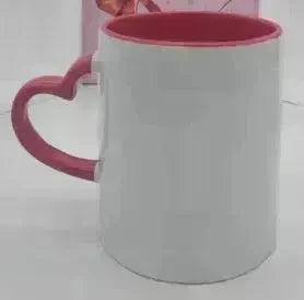Coated Mug Heart Shaped Handle Inner Color Cup Ceramic Cup Customized - EX-STOCK CANADA