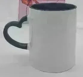 Coated Mug Heart Shaped Handle Inner Color Cup Ceramic Cup Customized - EX-STOCK CANADA