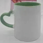 Coated Mug Heart Shaped Handle Inner Color Cup Ceramic Cup Customized - EX-STOCK CANADA