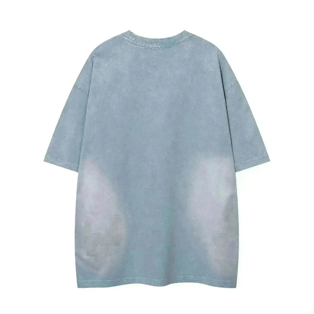 Color-contrasting Pattern Printed Short Sleeved T-shirt - EX-STOCK CANADA