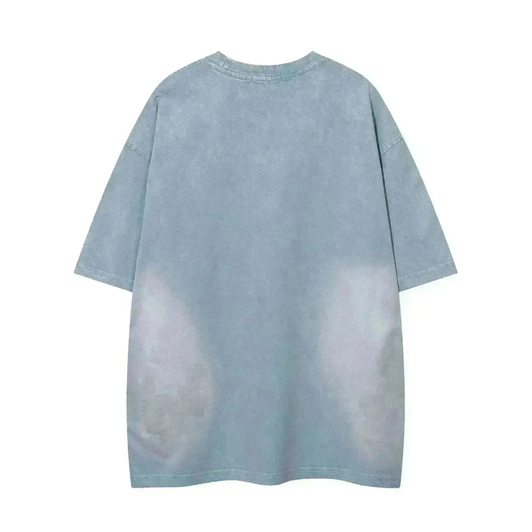 Color-contrasting Pattern Printed Short Sleeved T-shirt - EX-STOCK CANADA