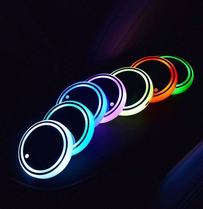 Colorful LED Coaster: Solar & USB Charging - EX-STOCK CANADA