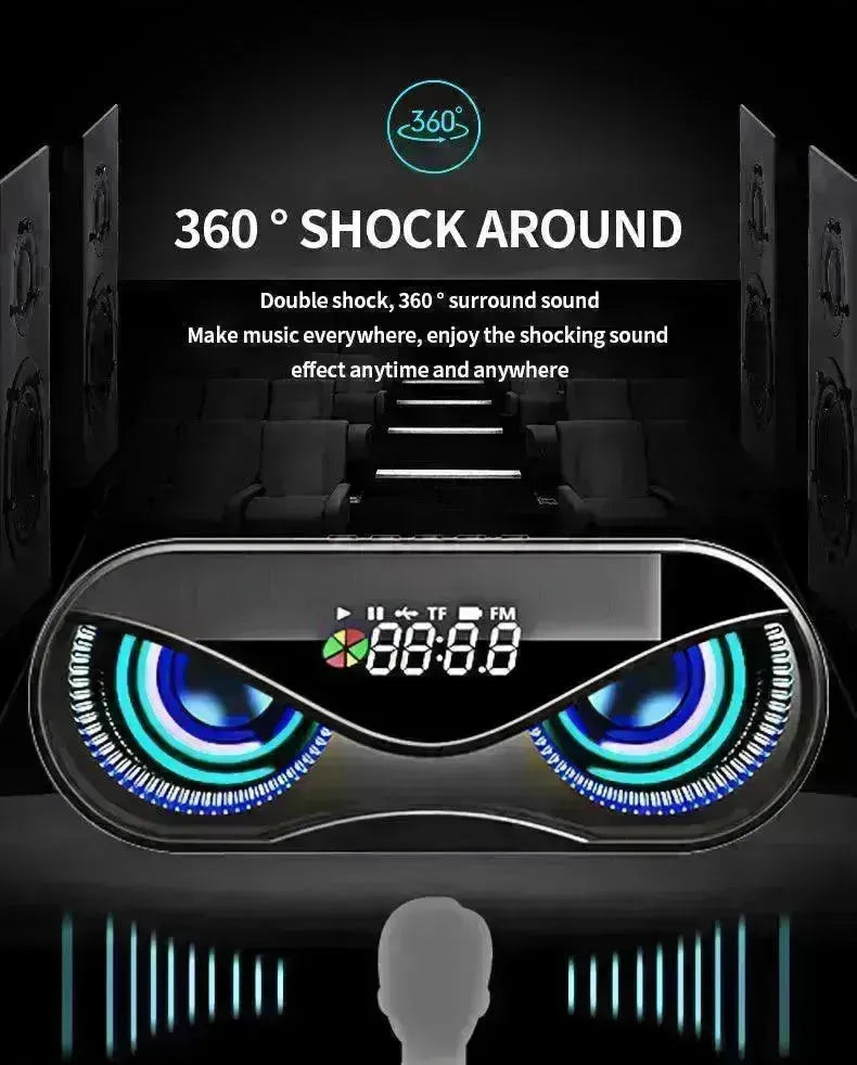 Colorful lights, dual speakers, digital buttons, song, Bluetooth speaker - EX-STOCK CANADA