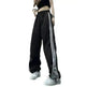 Contrast Color Side Striped Black Pants For Women - EX-STOCK CANADA