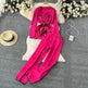 Contrast Color Suit Women's Long Sleeve V-neck Lace-up Knitwear Draping Wide Leg Trousers Two-piece Set - EX-STOCK CANADA