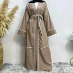 Contrast Striped Cardigan Arab Robe - EX-STOCK CANADA