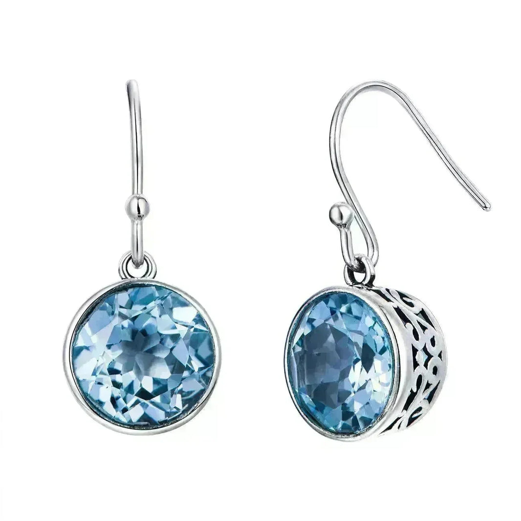Crystal Square Sea Blue Simple Earrings - EX-STOCK CANADA