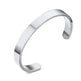 Custom Laser Engraving Smooth Stainless Steel Fine Bangle Jewelry C-shaped Bracelet - EX-STOCK CANADA