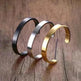 Custom Laser Engraving Smooth Stainless Steel Fine Bangle Jewelry C-shaped Bracelet - EX-STOCK CANADA