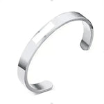 Custom Laser Engraving Smooth Stainless Steel Fine Bangle Jewelry C-shaped Bracelet - EX-STOCK CANADA