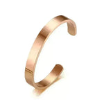 Custom Laser Engraving Smooth Stainless Steel Fine Bangle Jewelry C-shaped Bracelet - EX-STOCK CANADA