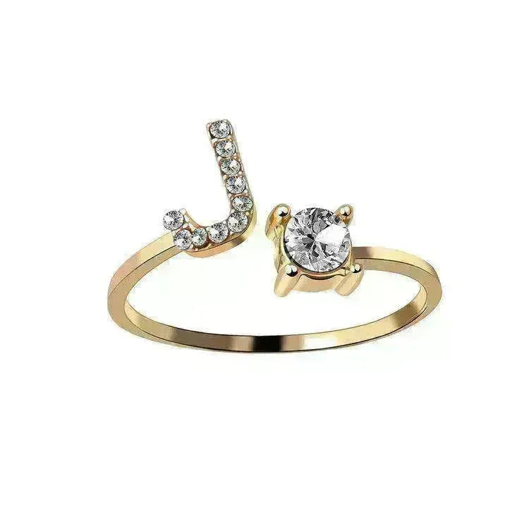 Customizable 26-Letter Ring: Fashionable & Elegant Jewelry - EX-STOCK CANADA