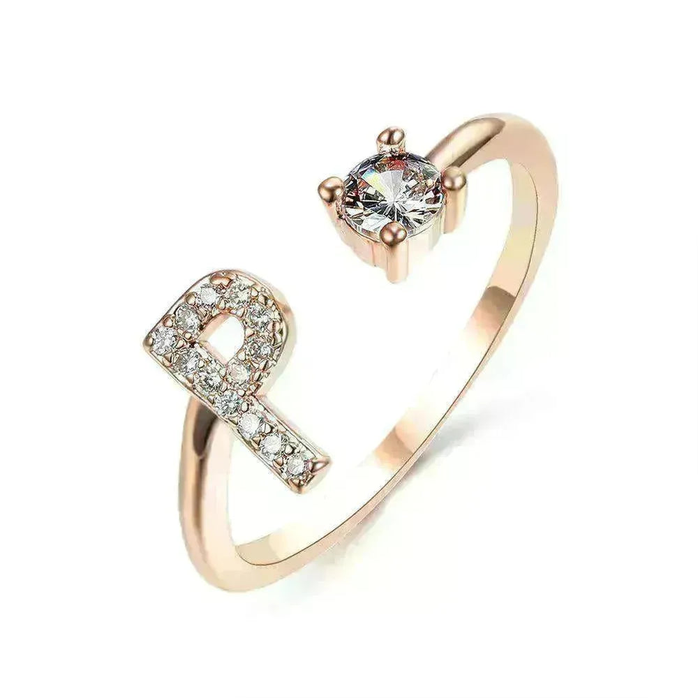Customizable 26-Letter Ring: Fashionable & Elegant Jewelry - EX-STOCK CANADA