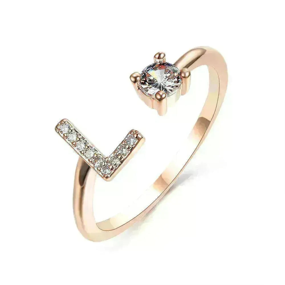 Customizable 26-Letter Ring: Fashionable & Elegant Jewelry - EX-STOCK CANADA