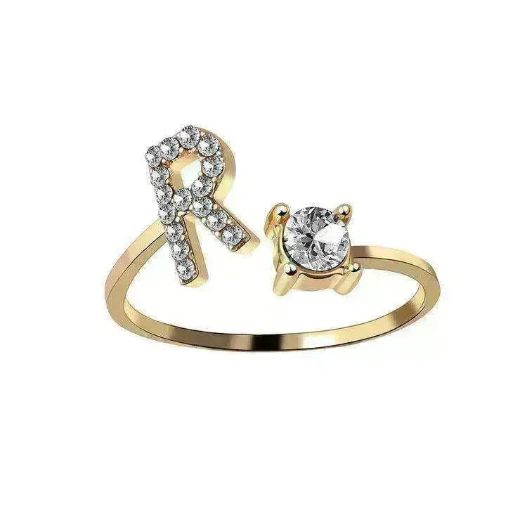 Customizable 26-Letter Ring: Fashionable & Elegant Jewelry - EX-STOCK CANADA