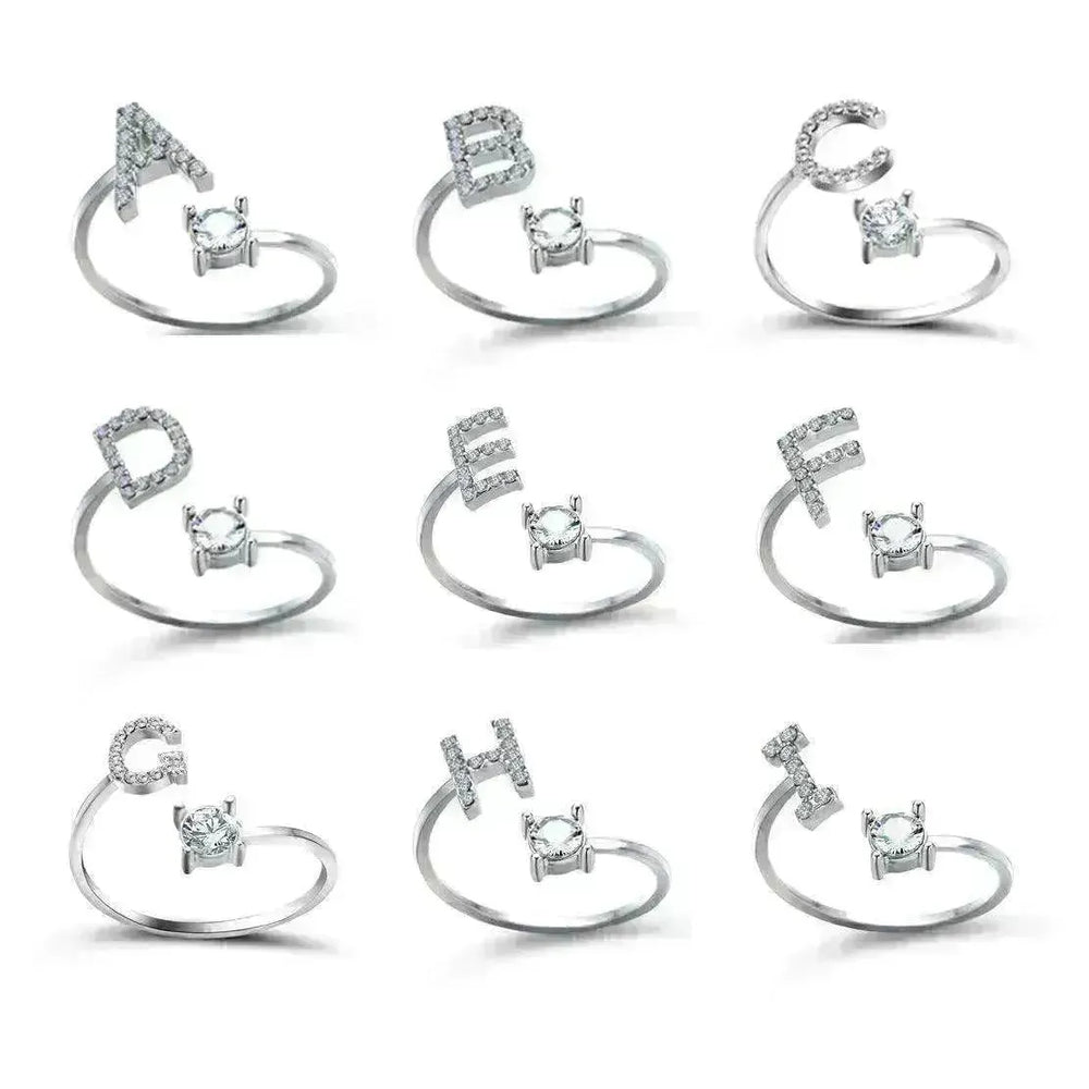 Customizable 26-Letter Ring: Fashionable & Elegant Jewelry - EX-STOCK CANADA