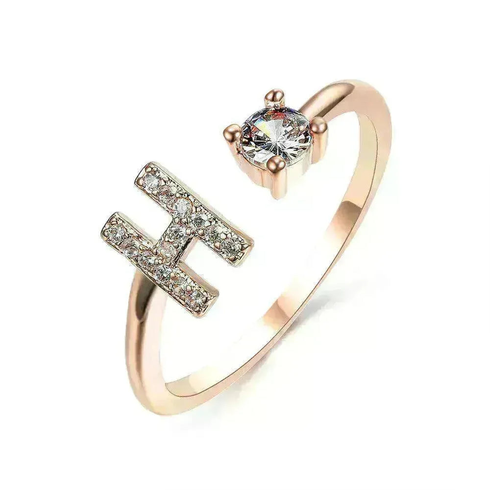 Customizable 26-Letter Ring: Fashionable & Elegant Jewelry - EX-STOCK CANADA