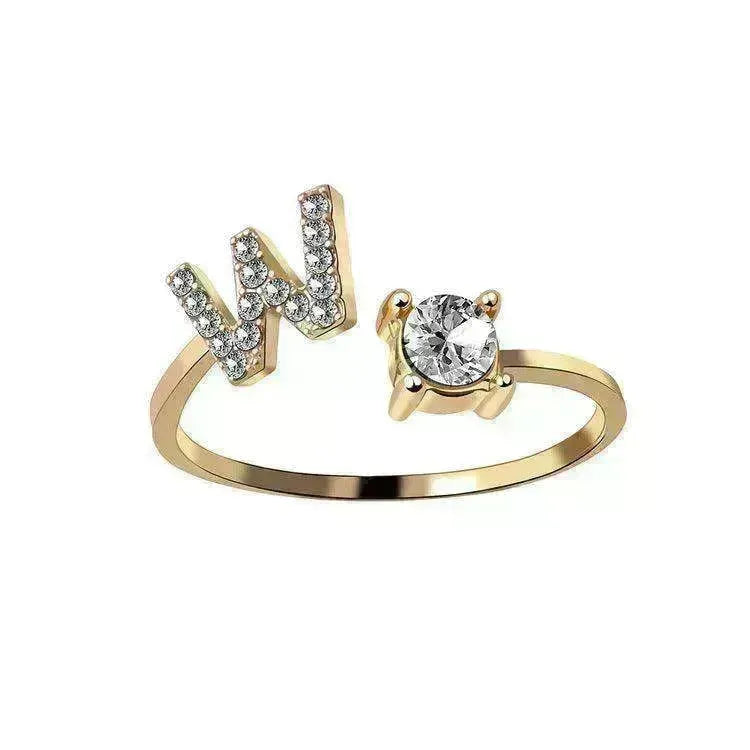 Customizable 26-Letter Ring: Fashionable & Elegant Jewelry - EX-STOCK CANADA