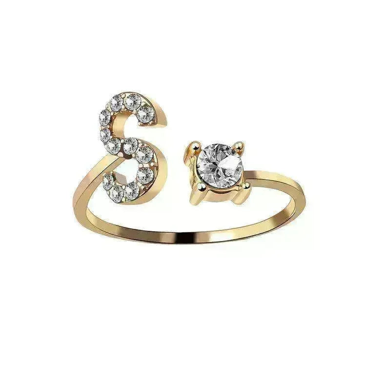 Customizable 26-Letter Ring: Fashionable & Elegant Jewelry - EX-STOCK CANADA