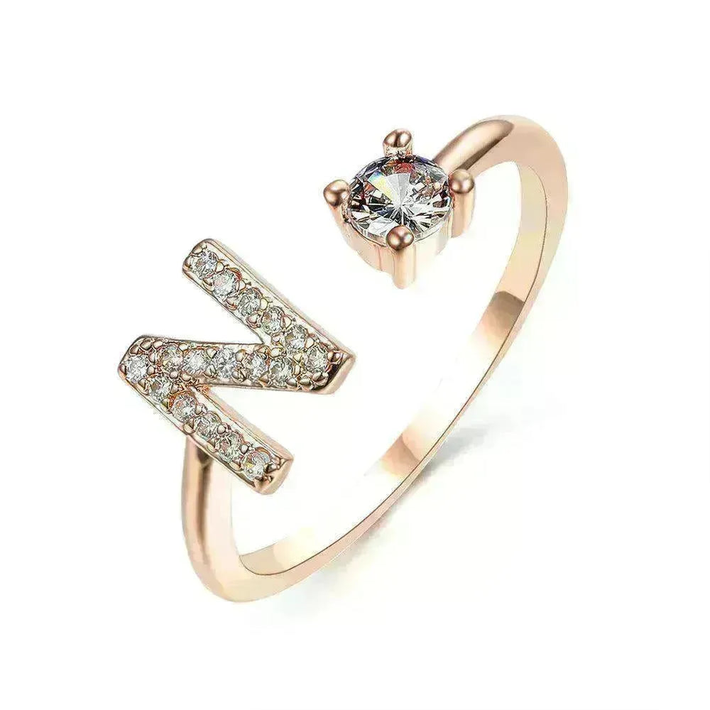 Customizable 26-Letter Ring: Fashionable & Elegant Jewelry - EX-STOCK CANADA