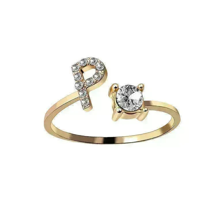 Customizable 26-Letter Ring: Fashionable & Elegant Jewelry - EX-STOCK CANADA