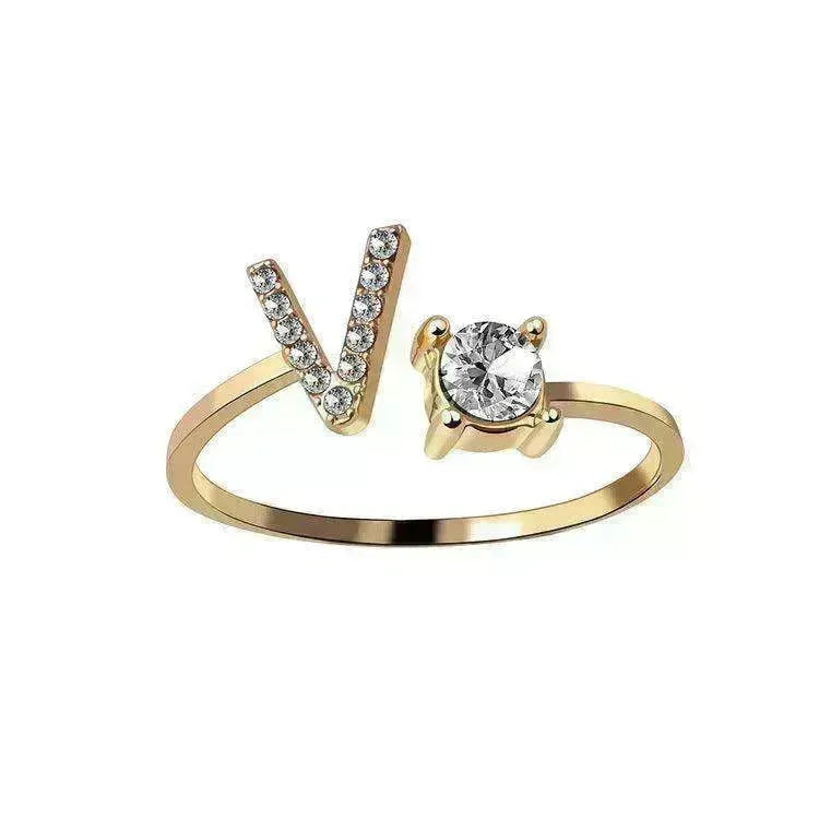 Customizable 26-Letter Ring: Fashionable & Elegant Jewelry - EX-STOCK CANADA