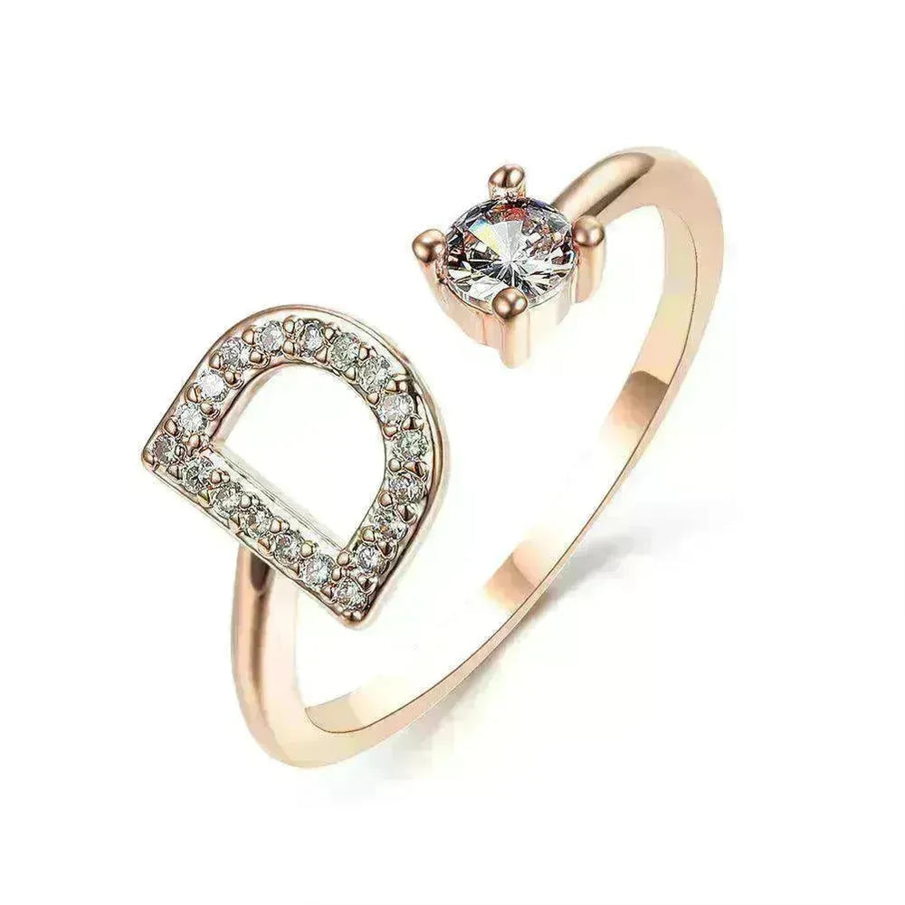 Customizable 26-Letter Ring: Fashionable & Elegant Jewelry - EX-STOCK CANADA