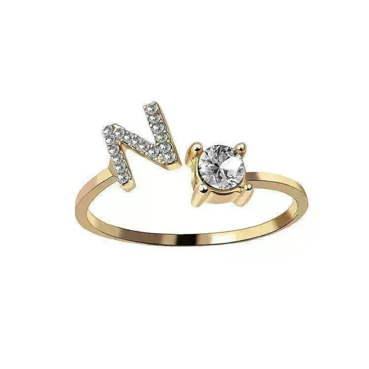 Customizable 26-Letter Ring: Fashionable & Elegant Jewelry - EX-STOCK CANADA