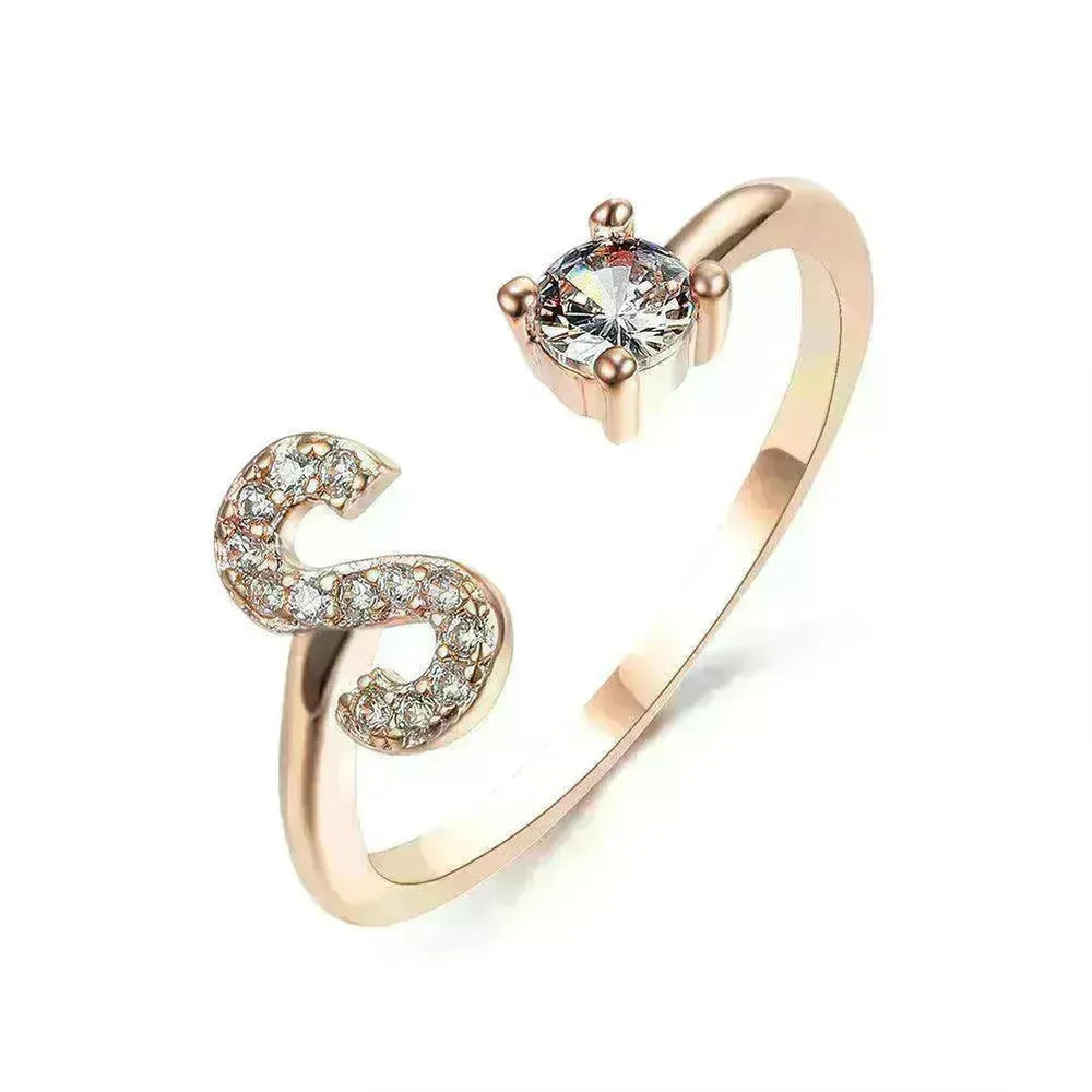 Customizable 26-Letter Ring: Fashionable & Elegant Jewelry - EX-STOCK CANADA