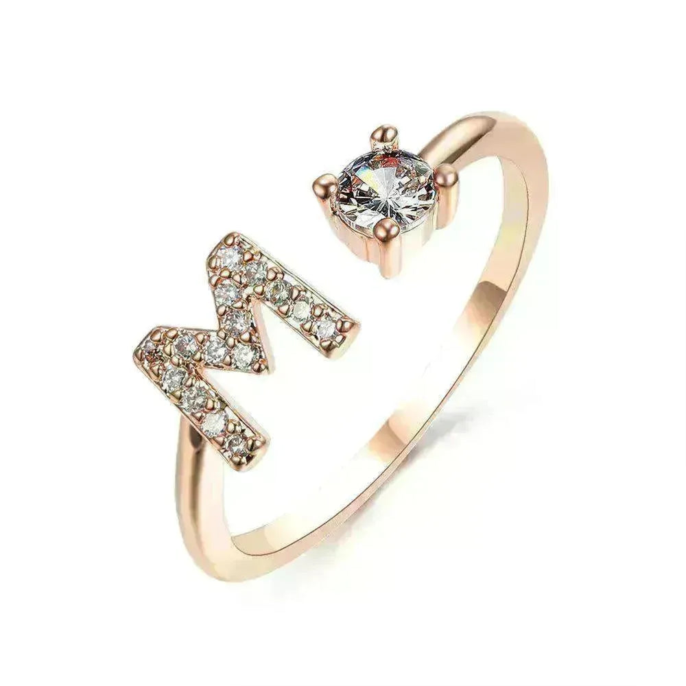 Customizable 26-Letter Ring: Fashionable & Elegant Jewelry - EX-STOCK CANADA