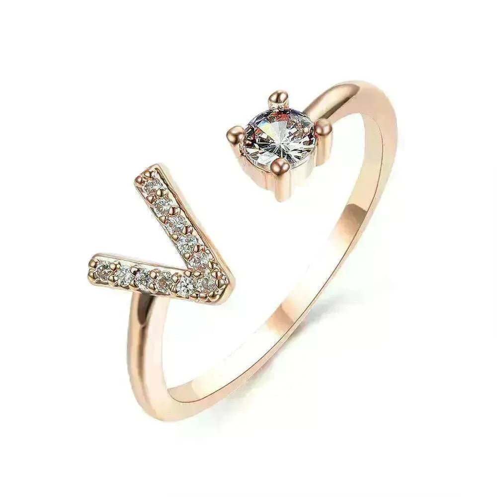 Customizable 26-Letter Ring: Fashionable & Elegant Jewelry - EX-STOCK CANADA