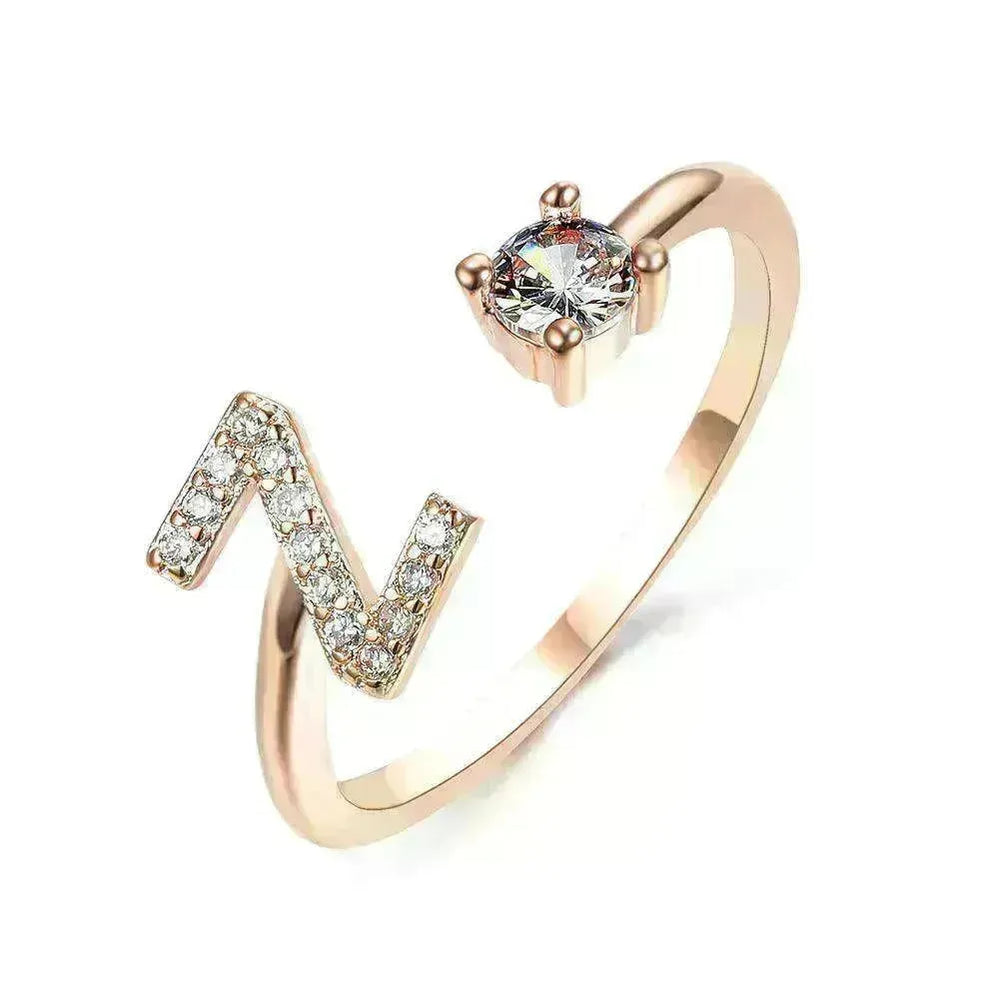 Customizable 26-Letter Ring: Fashionable & Elegant Jewelry - EX-STOCK CANADA