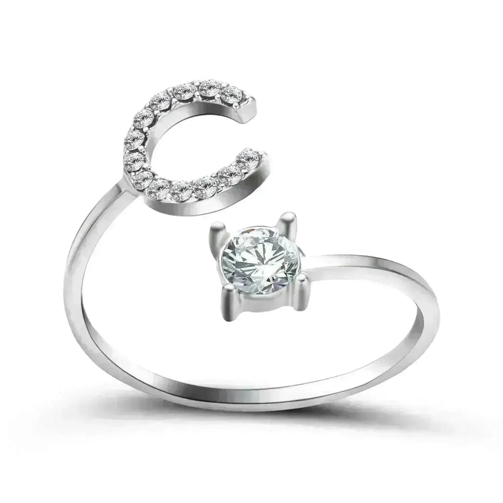 Customizable 26-Letter Ring: Fashionable & Elegant Jewelry - EX-STOCK CANADA