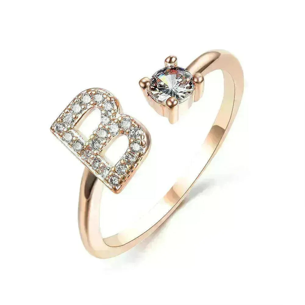 Customizable 26-Letter Ring: Fashionable & Elegant Jewelry - EX-STOCK CANADA
