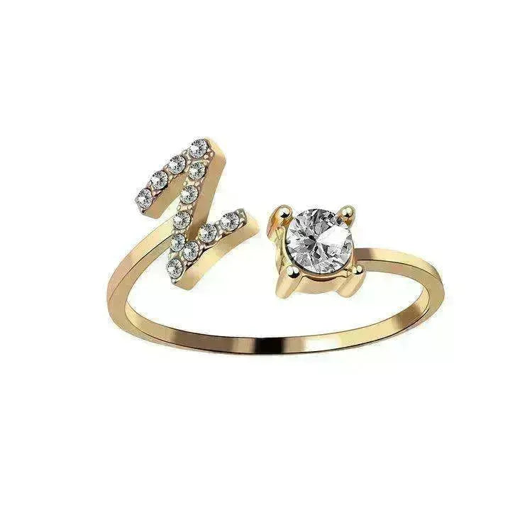 Customizable 26-Letter Ring: Fashionable & Elegant Jewelry - EX-STOCK CANADA