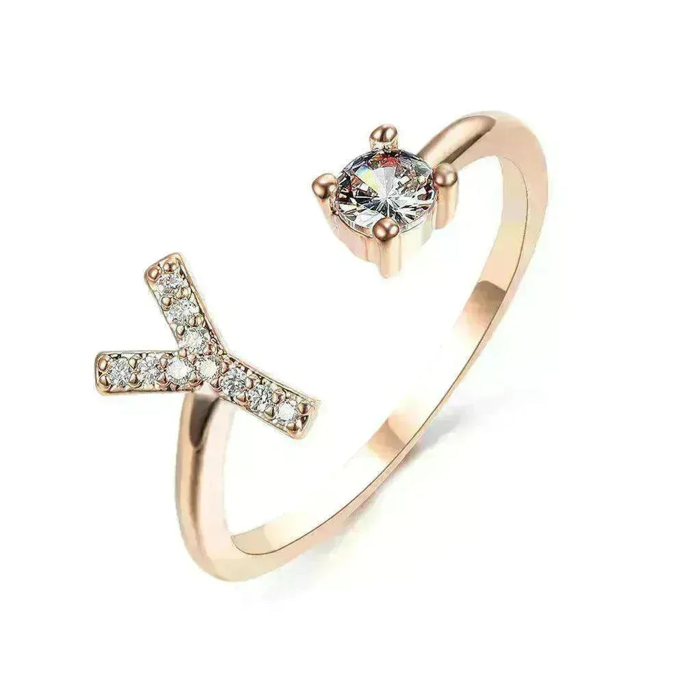 Customizable 26-Letter Ring: Fashionable & Elegant Jewelry - EX-STOCK CANADA