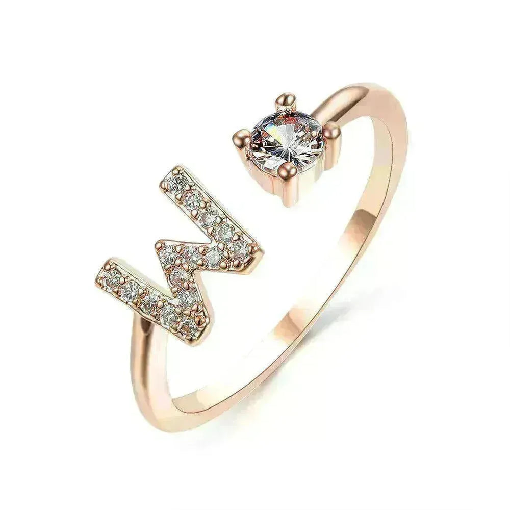 Customizable 26-Letter Ring: Fashionable & Elegant Jewelry - EX-STOCK CANADA