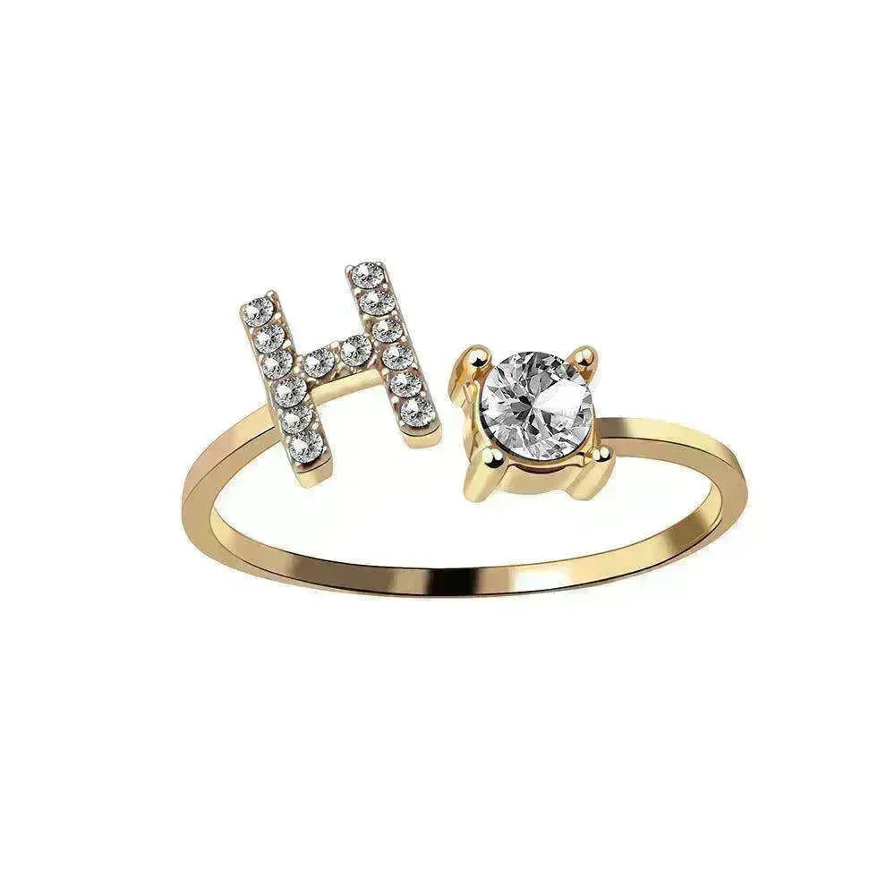Customizable 26-Letter Ring: Fashionable & Elegant Jewelry - EX-STOCK CANADA