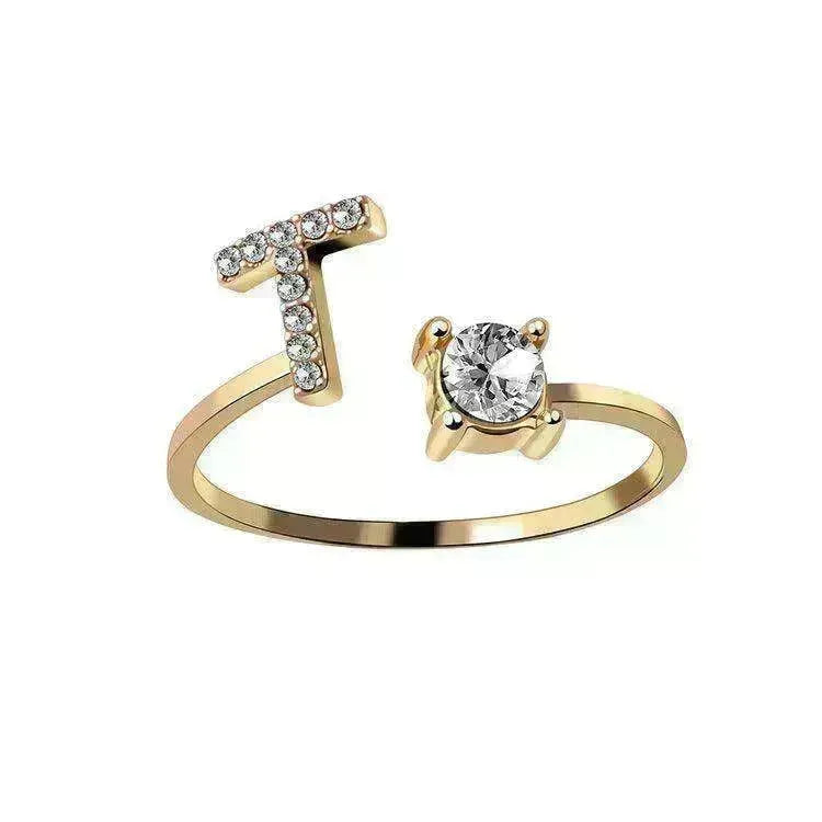 Customizable 26-Letter Ring: Fashionable & Elegant Jewelry - EX-STOCK CANADA
