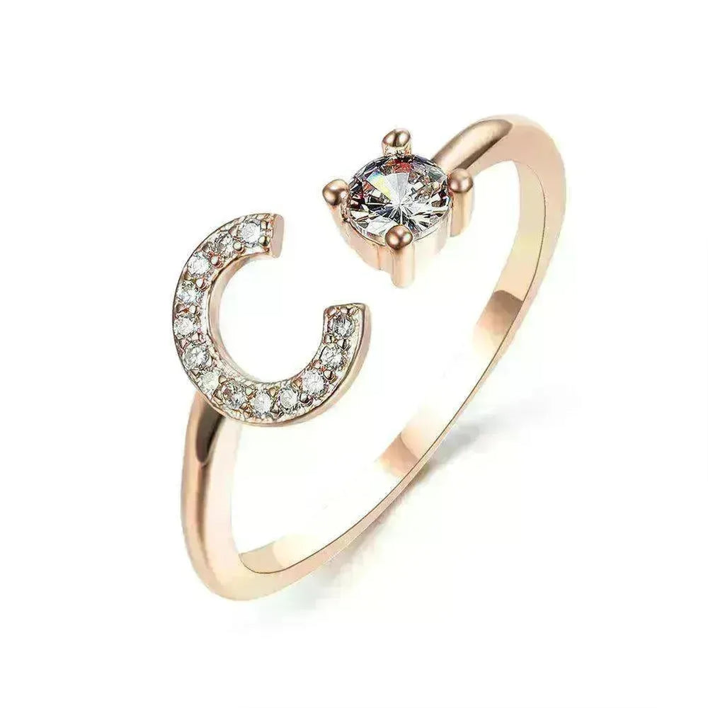 Customizable 26-Letter Ring: Fashionable & Elegant Jewelry - EX-STOCK CANADA