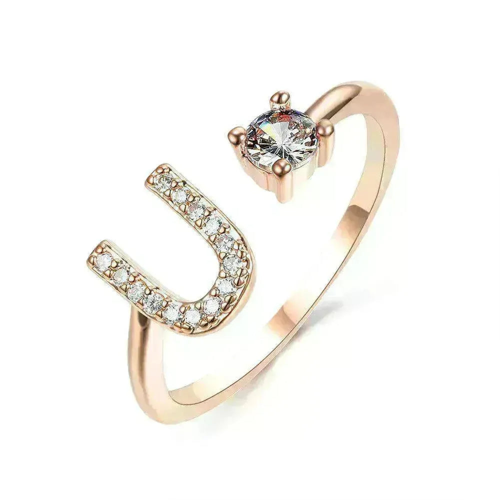 Customizable 26-Letter Ring: Fashionable & Elegant Jewelry - EX-STOCK CANADA