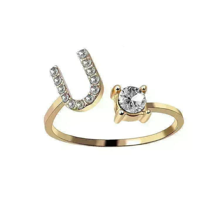 Customizable 26-Letter Ring: Fashionable & Elegant Jewelry - EX-STOCK CANADA