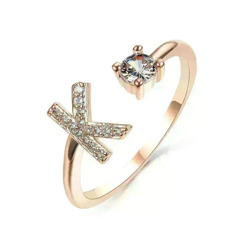 Customizable 26-Letter Ring: Fashionable & Elegant Jewelry - EX-STOCK CANADA